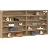 vidaXL Cabinet d'Affichage chêne artisanal 100 x 8.5 x 50 cm