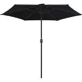 vidaXL Parasol avec mât en aluminium 270 x 246 cm noir