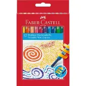 Faber-Castell 120003 - Craies de cire rotatives, étui carton de 12 pièces (12x)