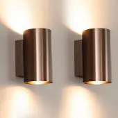 LUSENZ - Applique murale cylindrique 10W bronze brossé double éclairage