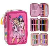 Barbie CERDÀ Premium Trójkomorowy Piórnik - Oficjalny Produkt Kolekcjonerski