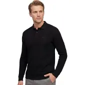 BOSS pour homme. 50520710 Polo Petempesto noir (S), Casuel, Coton, Manche longue