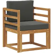 vidaXL Canapé d'extérieur en bois d'acacia massif et polyester naturel