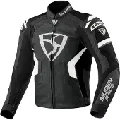 MUGENRACE Marcus blouson en cuir de moto, noir/blanc, 48