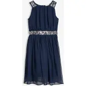 Bonprix Robe en mousseline avec ceinture ornée de sequins