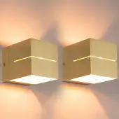 LUSENZ - Applique murale cube or brossé 3W G9 dimmable IP20