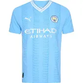 Puma Manchester City Fc Authentic 23/24 Home Short Sleeve T-shirt Bleu M