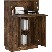 vidaXL Bureau , finition chêne fumé, 71,5 x 31,5 x 106,5 cm, fabriqué en panneaux de particules