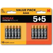 Kodak Piles alcalines XTRALIFE AAA 10 (paquet de 5+5)