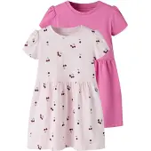 Name it Robe 'NMFVivia' vert / rose pastel / rose clair / lie de vin