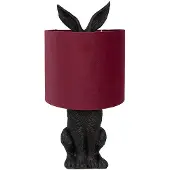 Clayre & Eef Lampe de table Lapin Ø 20x43 cm Noir Rouge Plastique