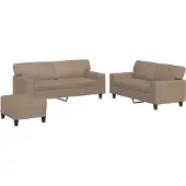 vidaXL 3-pc. Ensemble canapé Cappuccino-Marron en simili-cuir