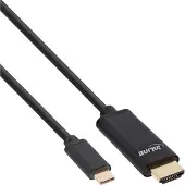 InLine 64111 USB Display Kabel, USB Typ-C Stecker zu HDMI Stecker (DP Alt Mode), 4K2K, schwarz, 1m
