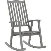 vidaXL Chaise à bascule avec support Gris Bois massif Acacia
