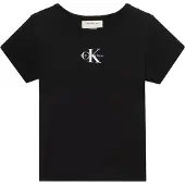 Calvin Klein T-Shirt 'Monologo' violet / noir / blanc