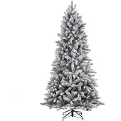 Black Box Trees Arbre de Noël artificiel Snowdon - H185 x Ø117 cm - Vert avec aspect givré