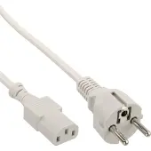 InLine 16651K Netzkabel, Schutzkontakt gerade auf Kaltgerätestecker C13, 0,5m, grau