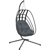 vidaXL Fauteuil suspendu avec support en acier anthracite