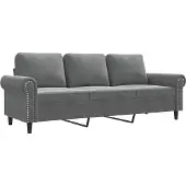 vidaXL Canapé 3 places gris foncé 180 cm velours
