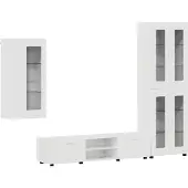 vidaXL Ensemble de meubles TV avec porte FLORIN, 3 pièces, blanc brillant, aggloméré