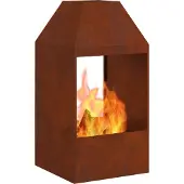 vidaXL – Brasero décor imitation rouille, 50 x 50 x 100 cm, acier résistant aux intempéries