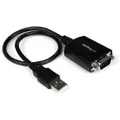 StarTech.com .com Adaptateur USB 2.0 vers série - Convertisseur d'interface USB vers RS232 / DB9 (COM) - mâle / mâle 0,3m - Adaptateur série - USB - RS-232 - noir