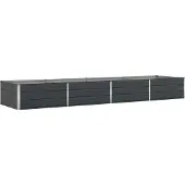 vidaXL Jardinière Anthracite 195 X 100 X 45 Cm Acier Galvanisé