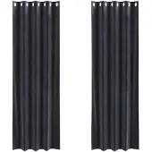 vidaXL Rideaux occultants 2 pièces Gris foncé 140 x 245 cm Velours