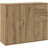 vidaXL Sideboard Chêne Artisan 91 x 29,5 x 75 cm Matériau dérivé du bois
