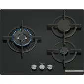 Bosch Plaque de Cuisson à Gaz Série 6 3 Zones 8000W Noir - PPC6A6I10