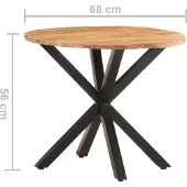 vidaXL Table d'appoint 68x68x56 cm Bois d'acacia massif