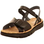 Camper pour femme. K200631-003 Sandales en cuir Caterpillar noir (37), Plat, Velcro, Casuel