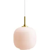 Louis Poulsen VL 45 Radiohus Ø 175 Suspension Brass| glossy pale rose glass