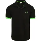 Sun68 Polo Big Logo Fluo Noir