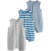 Next Barboteuse / body bleu / opal / bleu pastel / gris