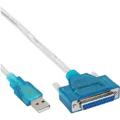InLine USB à 25 broches parallèle, câble adaptateur imprimante, 1,8m