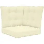 vidaXL Coussin de canapé d'extérieur 3 pcs Crème Polyester
