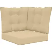 vidaXL Coussin de canapé d'extérieur 3 pcs Beige Polyester