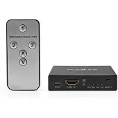 Nedis Commutateur Hdmi 3 Ports 3xhdmi Entrée Vers 1xhdmi Sortie 8k Télécommande Aluminium 60hz