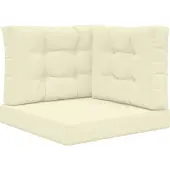 vidaXL Coussin de canapé d'extérieur 3 pcs Crème Polyester