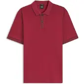 BOSS Polo en coton mercerisé avec finitions à rayures