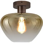 Masterlight Plafonnier Genua marron avec verre doré Ø 29cm