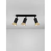 Lyora Plafonnier Luvia 3 lumières noir avec or