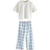 Next Pyjama bleu-gris / blanc