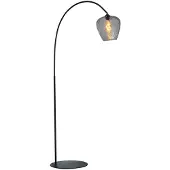 Masterlight Lampe à arc Porto Verre fumé diamant - Ø 21cm