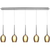 Highlight Suspension Belle nickel 5 lumières droit