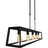 Mexlite - suspension - Buckley - noir - métal - grande lampe de table à manger - E27 - 2675ZW