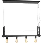 Mexlite - suspension - Buckley - noir - métal - grande lampe de table à manger - E27 - 2983ZW