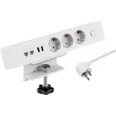 MaxTrack Multiprise triple avec 2 ports USB et 2 ports Ethernet, 1,8 m