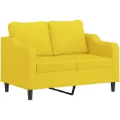 vidaXL Canapé 2 places jaune clair 120 cm Tissu